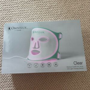 Clear LED Light Therapy Mask - White and Pink